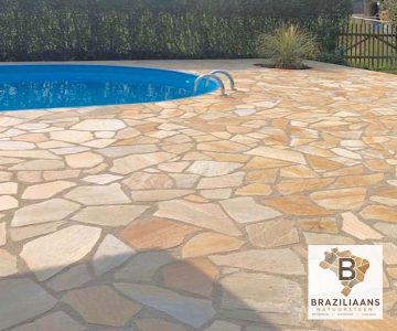 Brasiliaans Natuursteen Brasil Yellow Flagstones grootformaat tegels